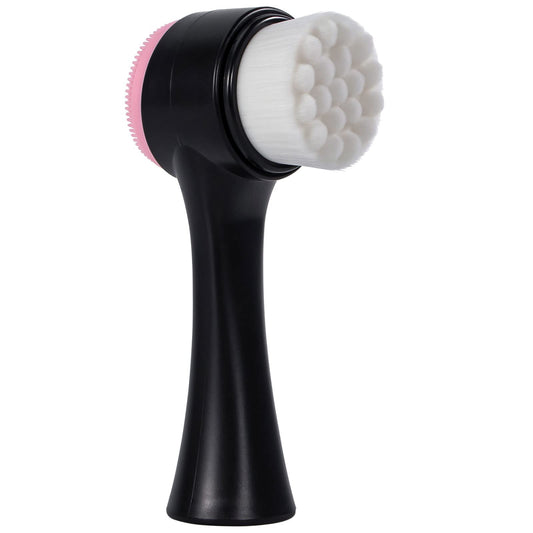 Beomeen Face Brush 2 in 1, Facial Cleansing Exfoliating Scrubber Brush, Silicone Double Side Face Wash Scrub Brush with Super Soft Bristles for Deep