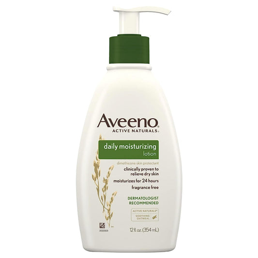 Aveeno Daily Moisturizing Lotion 12 Ounce Pump (354ml) (3 Pack)