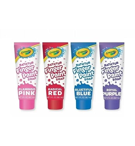 Crayola Bathtub Fingerpaint 4 Color Variety Pack, 3 Ounce Tubes (Radical Red, Flamingo Pink, Bluetiful Blue and Royal Purple) Beauty & Personal Care Crayola