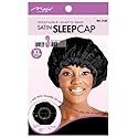 Satin Sleep Cap XL size 21 inches Black No-2122