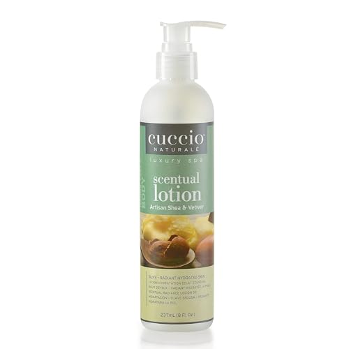 Cuccio Naturale Scentual Lotion, Artisan Shea & Vetiver, 8 oz Body & Hand Lotion, Hydrating Moisturizer, Great for Massage, Paraben-Free, Cruelty-Free