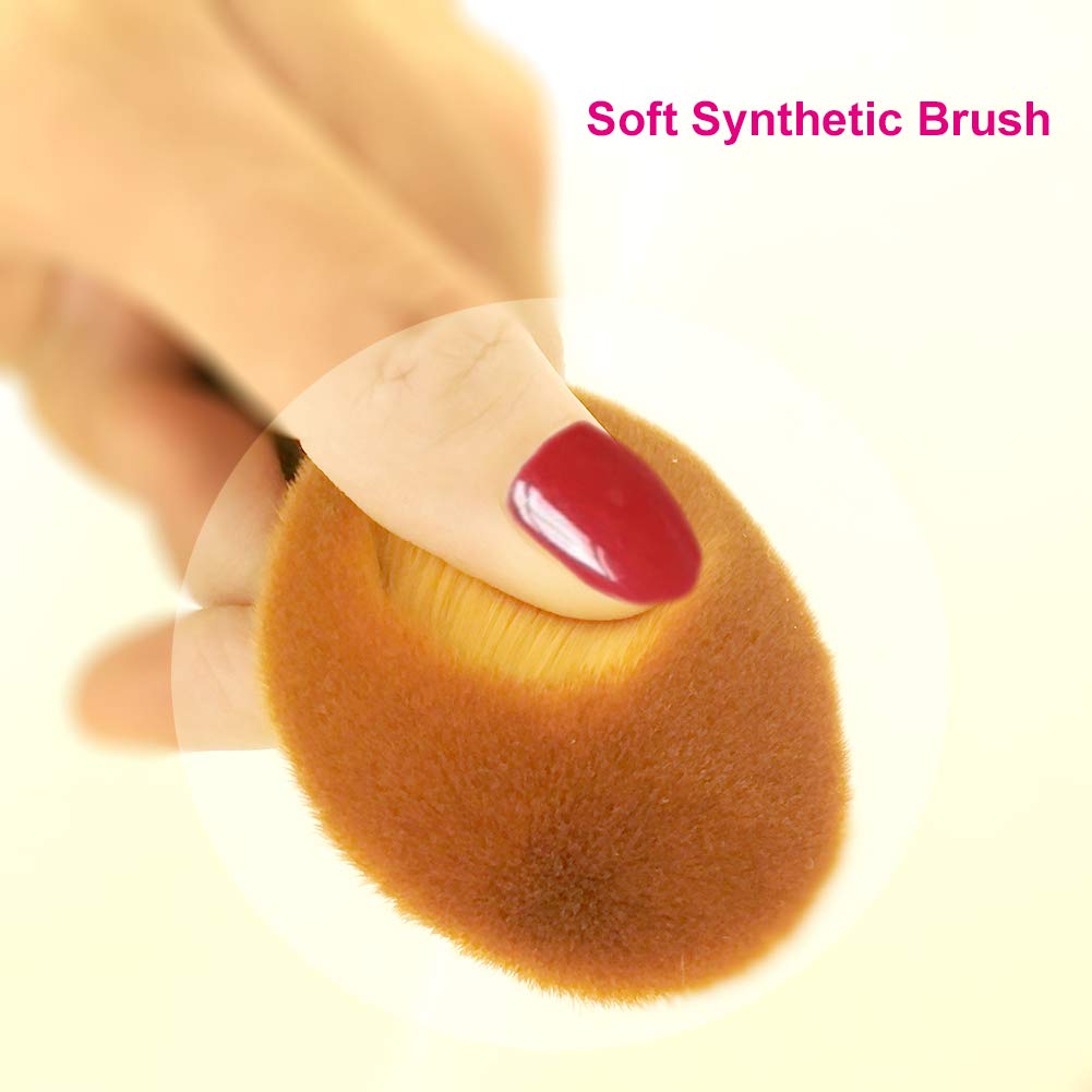 JOSALINAS Oval 1# Makeup Brush Upgraded Fast Flawless Application Toothbrush Foundation Concealer Blusher Liquid Cream Powder Cosmetic Blending Tool