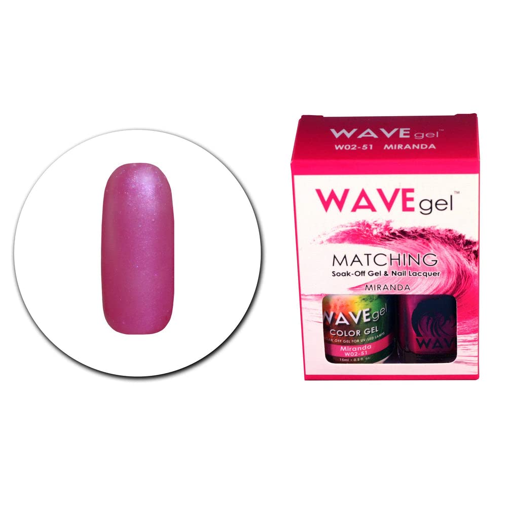 WAVEGEL Soak-0ff Gel & Nail Lacquer Matching Duo Set - Miranda - W0251-0251 I 0.5 Oz Beauty & Personal Care WAVE gel