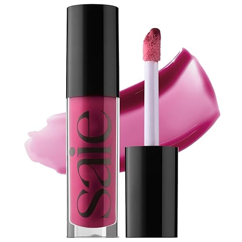 Saie Glossybounce - Hydrating Lip Gloss and Tinted Lip Oil Hybrid with Hyaluronic Acid & Jojoba Oil for Non-Sticky, Ultra-Shiny, Plump & Soft Lips -
