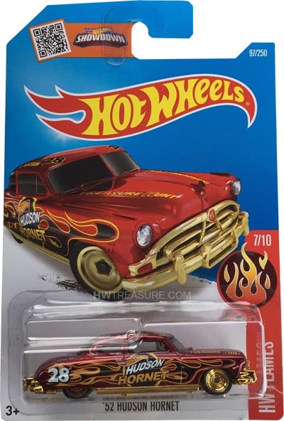 Hot Wheels, 2016 HW Flames, '52 Hudson Hornet [Red] Die-Cast Vehicle #97/250