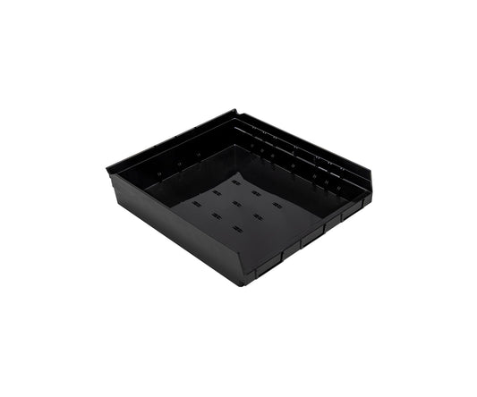 QUANTUM STORAGE SYSTEMS QSB122BR Economy Recycled Plastic Part Organizer Black Bins 18" L x 17" W x 4" H 6 Pack