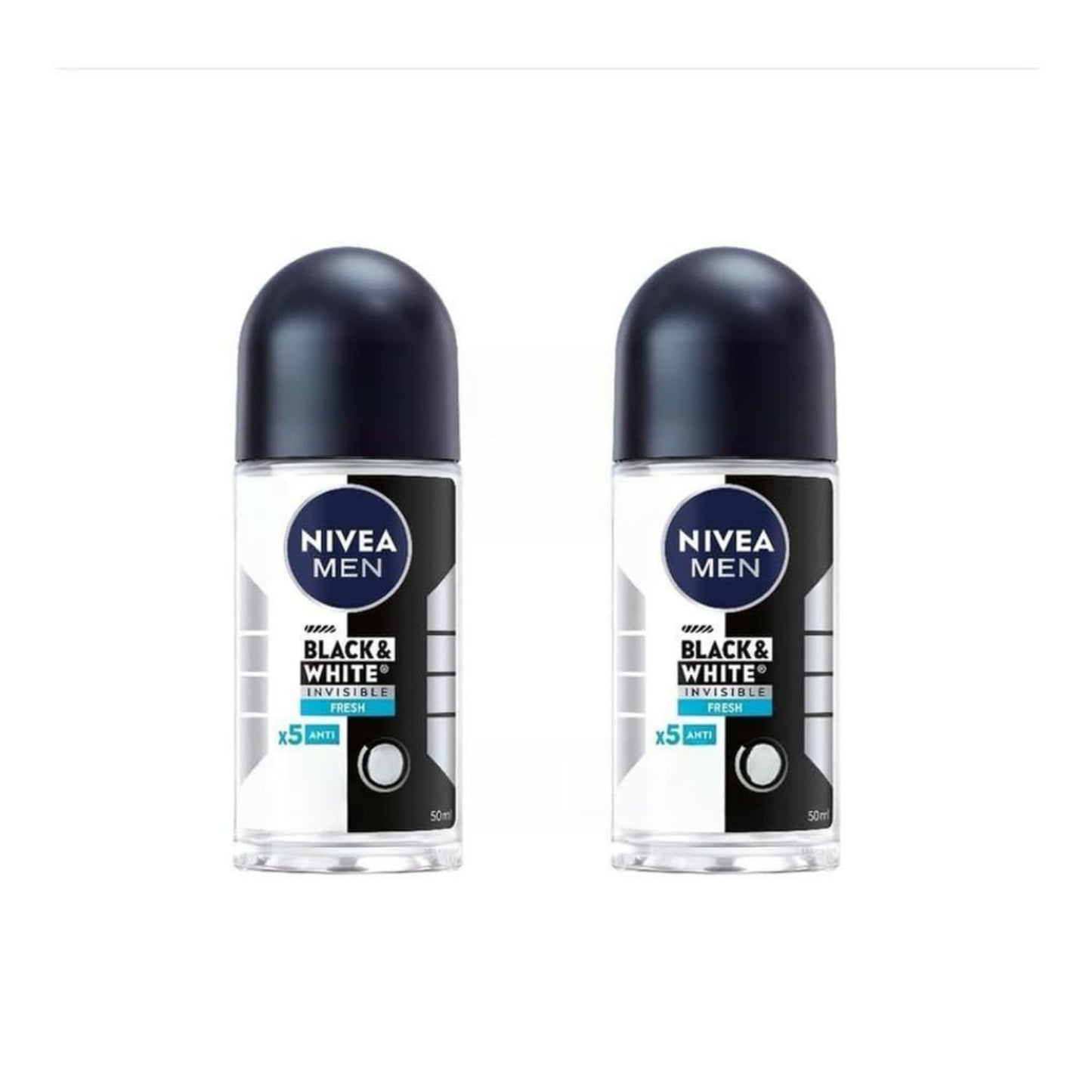 Nivea Men's Black & White Fresh Roll-On Deodorant - 1.69 fl oz - Pack of 2 Beauty and Personal Care NIVEA