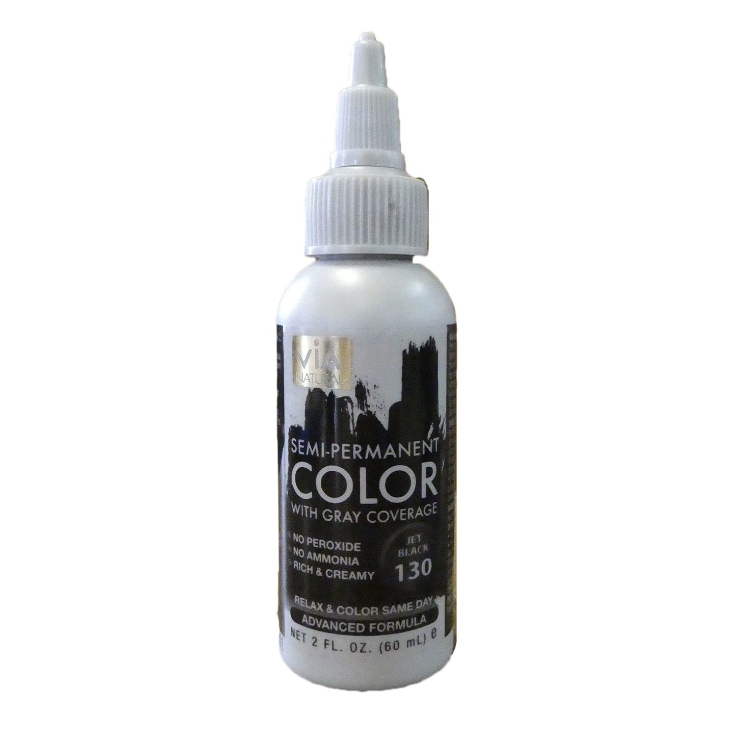 Via Hair Color Jet Black 2 Oz,Pack of 2
