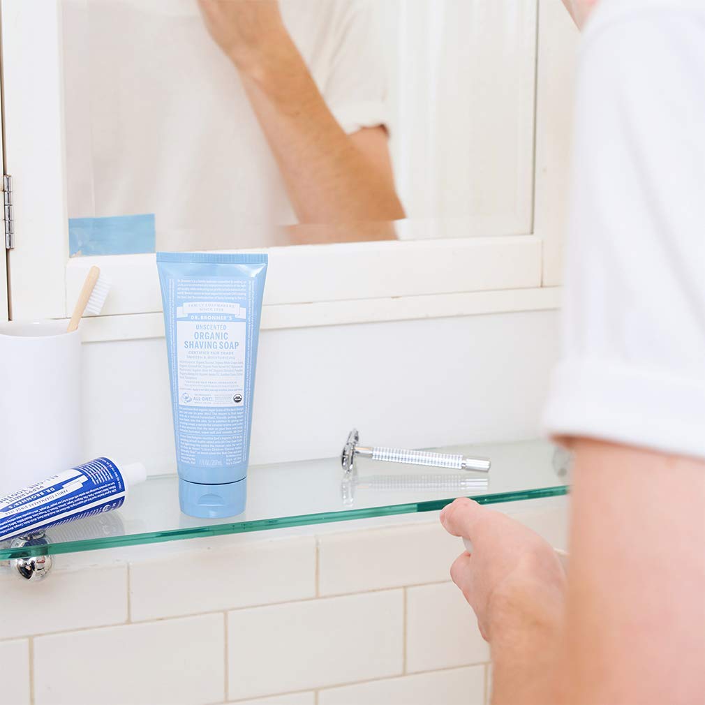 Dr. Bronner's Magic Organic Shaving Soap Gel Unscented 7 fl oz