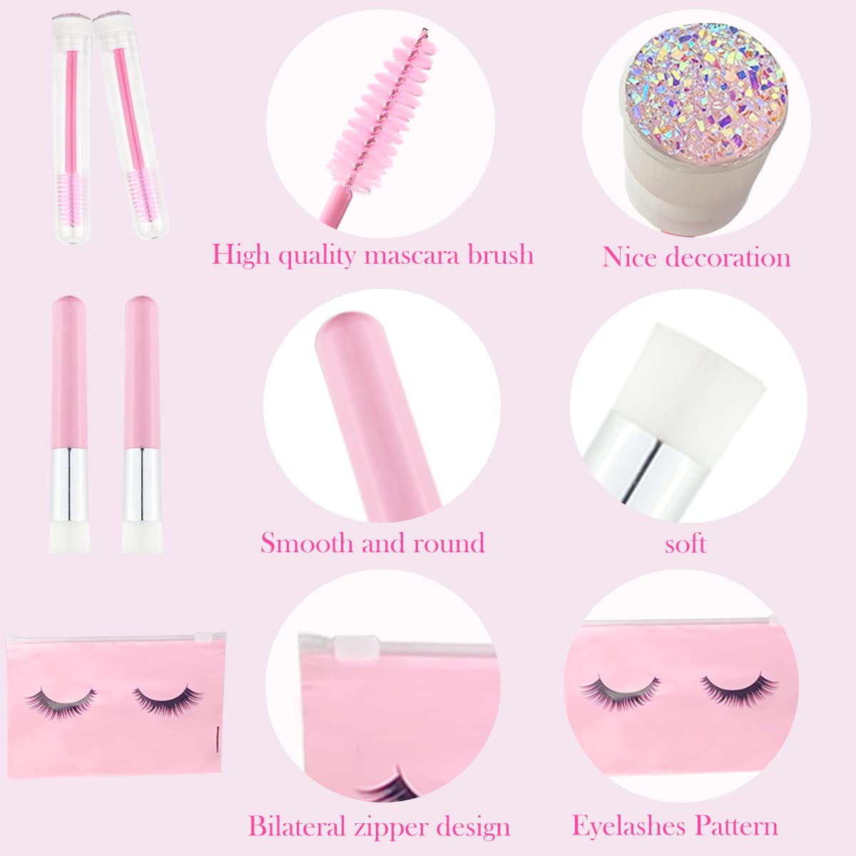 140 Pcs Eyelash Shampoo Bottle Brushs Set,10 Pcs Eyelash Shampoo Brush, 10 Pcs Eyelash Brush Tube,10 Pcs Eyelash Shampoos Bottle,10 Pcs Eyelash Care