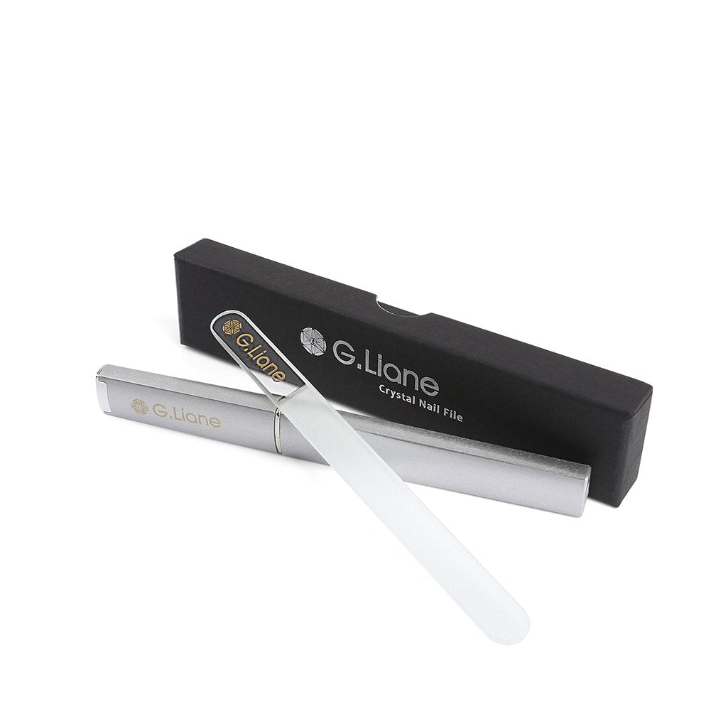 G.Liane Crystal Glass Nail File Professional Double Sided Etched Crystal Nail File Set for Nail Art & Nail Care Alternative to Metal Nail Files Emery