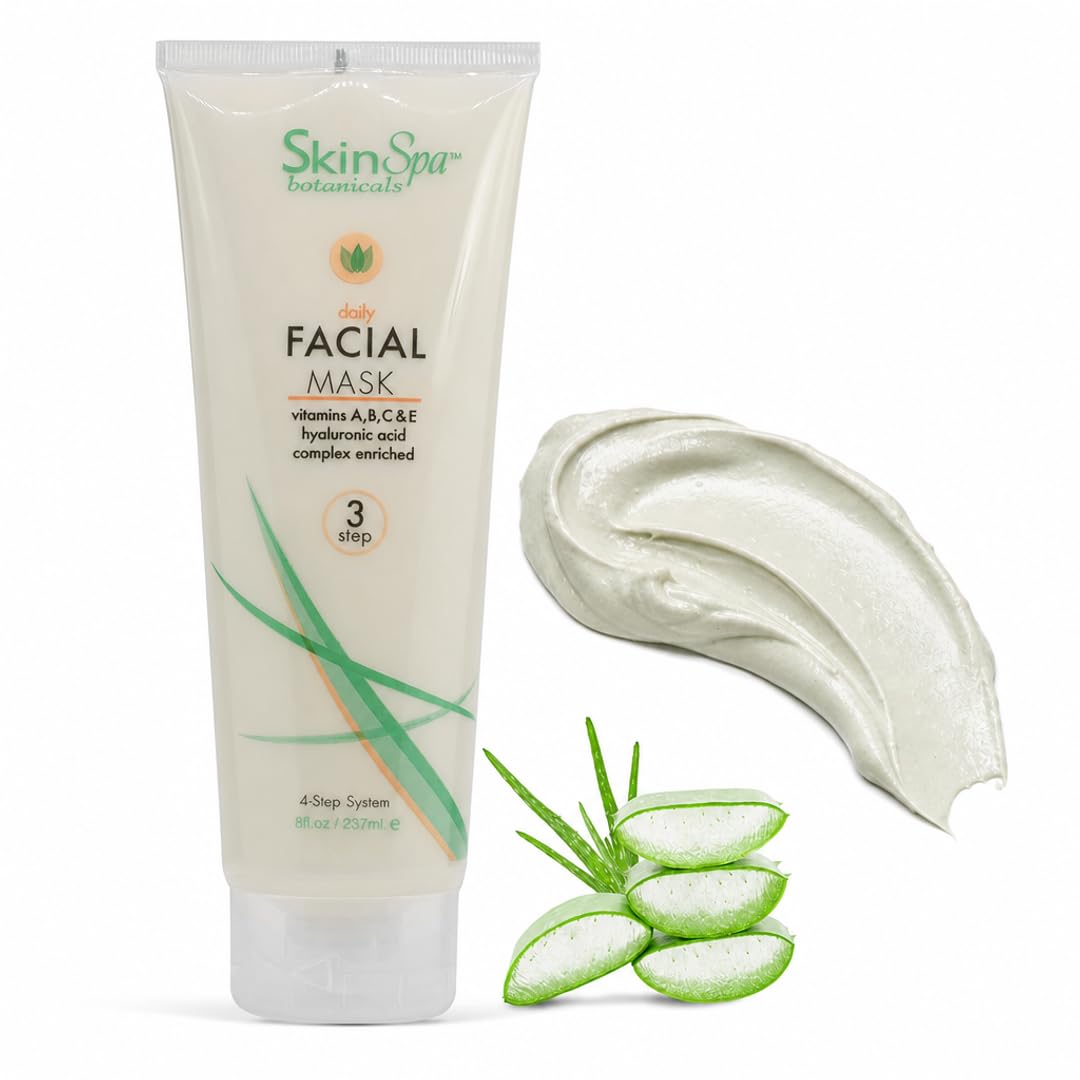 SkinSpa Clay Face Mask - Bentonite Clay & Hyaluronic Acid Deep Pore Cleansing Mask | Vitamin A, C & E Complex | For Oily, Sensitive & Dull Skin |