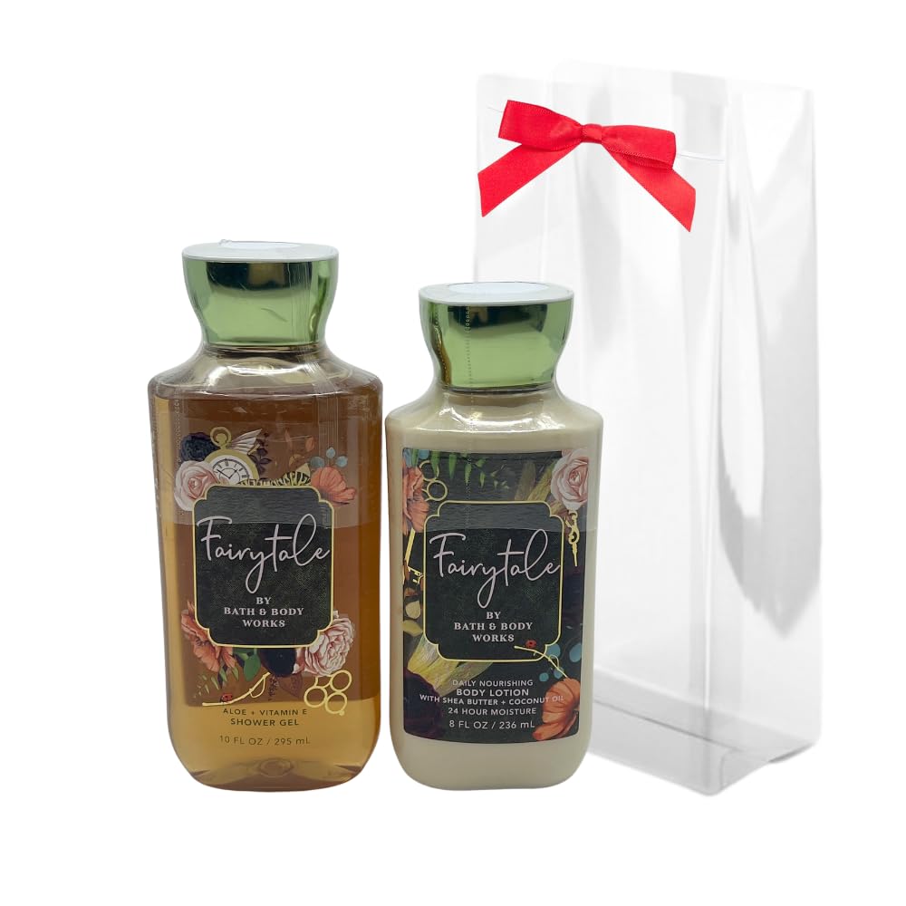 Bath & Body Works FAIRYTALE 2-piece Gift Set with a Red Bow for Holidays & Gifts - Shower Gel 10 fl oz & Body Lotion 8 fl oz