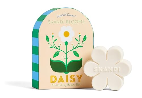 Kalastyle Swedish Dream SKANDI BLOOMS DAISY Bar Soap | Moisturizing Beauty Bar | Made with Sunflower Lechithin | Vegan and Cruelty-Free | 4.28 ounces