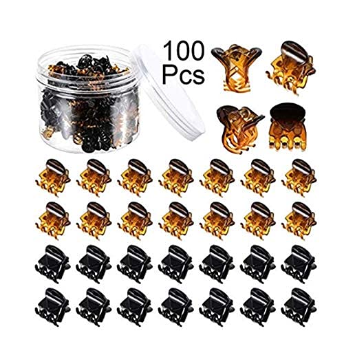 100 Pieces-Pack Mini Hair Claw Clips Plastic Claws Pins Clamps Small Jaw for Girls and Women Gifts(1.0cm clear)