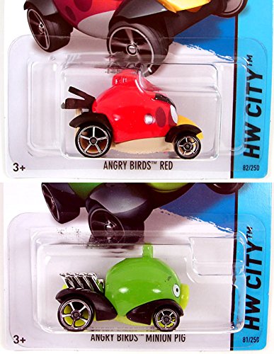 2014 Hot Wheels - Angry Birds - RED BIRD & MINION PIG (SET OF 2)