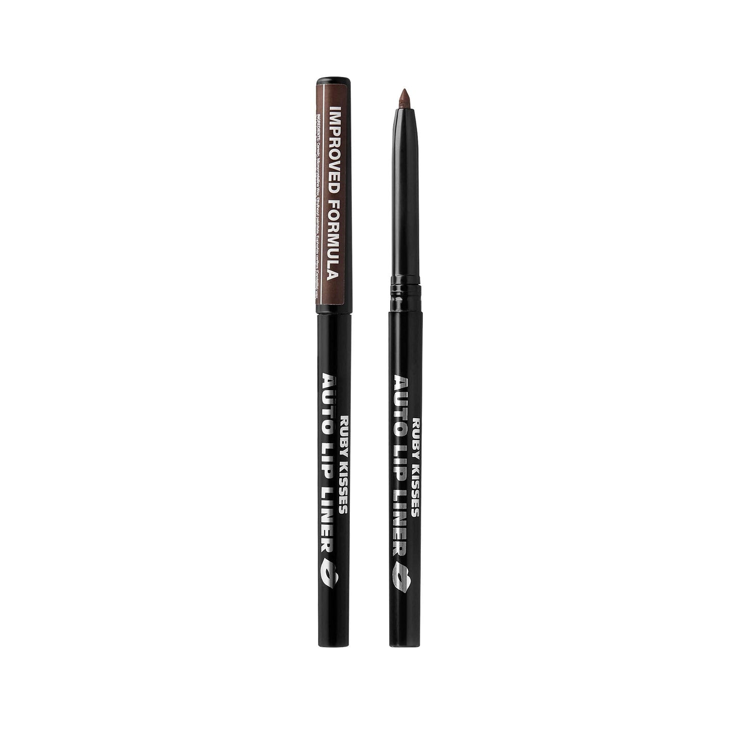 Ruby Kisses Auto Lip Liner Pencil (Dark Brown 3 Pack), Long Lasting & Non-Fading, Smooth Application, Non-Feathering with Rich Pigmented Color, No
