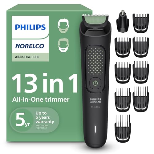 Philips Norelco All-in-One 3000 Series 13 in 1 Trimmer, Beard Styler & Men's Hair Clipper, 9 Length Settings & Self-Sharpening Skin-Friendly Blades Beauty and Personal Care Norelco Default Title