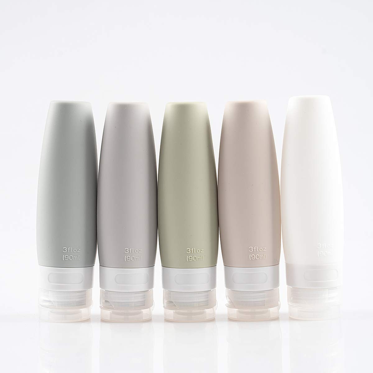 TSA Certified Portable Silicone Travel Bottle Set, Leak Proof Squeezable Silicon Tubes Travel Size Toiletries Containers, Refillable Travel