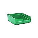 Quantum Storage Systems QSB109GN 8-Pack 4" Hanging Plastic Shelf Bin Storage Containers, 11-5/8" x 11-1/8" x 4" , Green