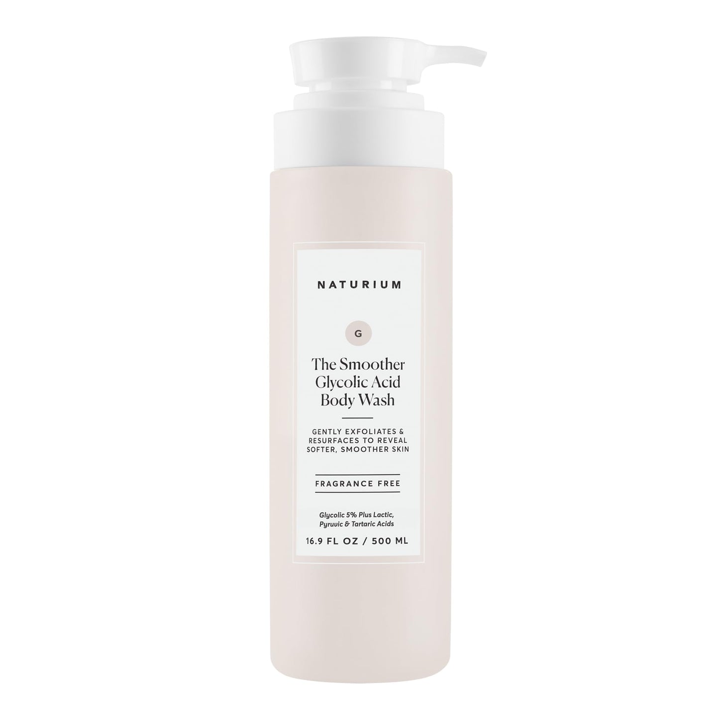 Naturium The Smoother Glycolic Acid Exfoliating Body Wash, Soft & Smoothing Cleanser, 16.9 oz