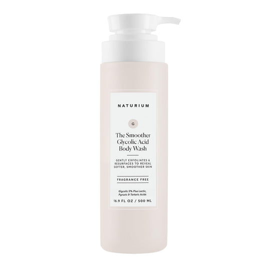 Naturium The Smoother Glycolic Acid Exfoliating Body Wash, Soft & Smoothing Cleanser, 16.9 oz
