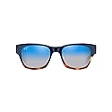 Maui Jim Men's and Women's Valley Isle Polarized Classic Sunglasses, Navy w/Tortoise/Dual Mirror Blue to Silver, Medium