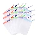 INVODA 20 PCS Soap Net Bag Double Layer Drawstring Soap Mesh Soft Bath Soap Net for Facial Body Exfoliation Cleaning Tool (Random Color)