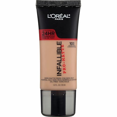 L'Oreal Paris Infallible Pro-Matte Foundation, Natural Buff [103] 1 oz (Pack of 3)