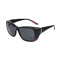 Dioptics Women's Solar Shield-Molly Polarized Rectangular Fits Over Sunglasses, Wine, Extra Large