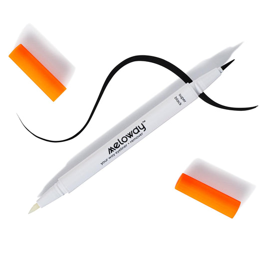 MELOWAY your way eyeliner + remover, 2-in-1 Liquid Eyeliner + Makeup Remover pen super black for easiest application. creates mistake-proof perfect