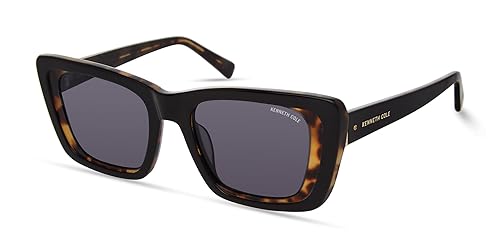 Kenneth Cole New York Women's Sunglasses, Black/Other/Smoke, 51/19/140