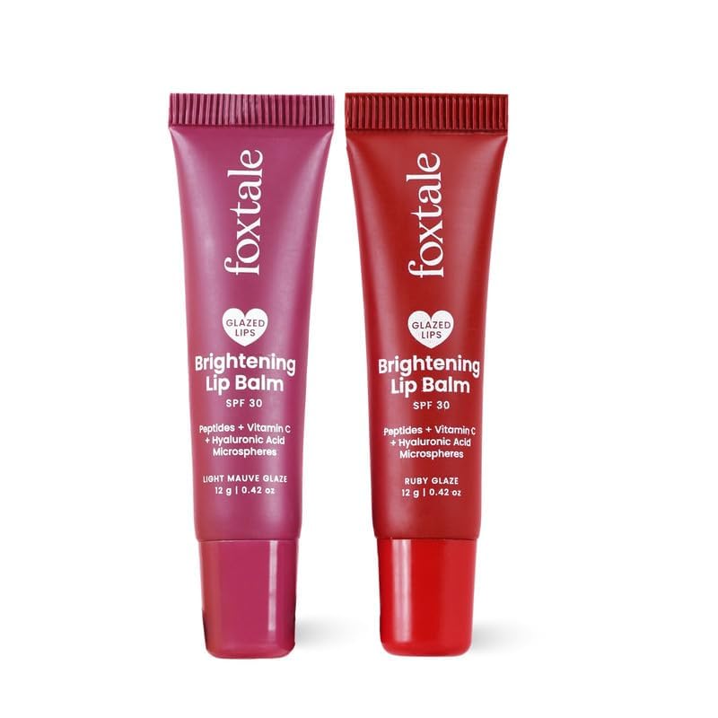 Foxtale SPF 30 Brightening Lip Balm for Dark Lips with Peptides & Vitamin C | Brightens Pigmented Lips | Hydrates Lips | SPF Lip Balm | Pack of 2 |
