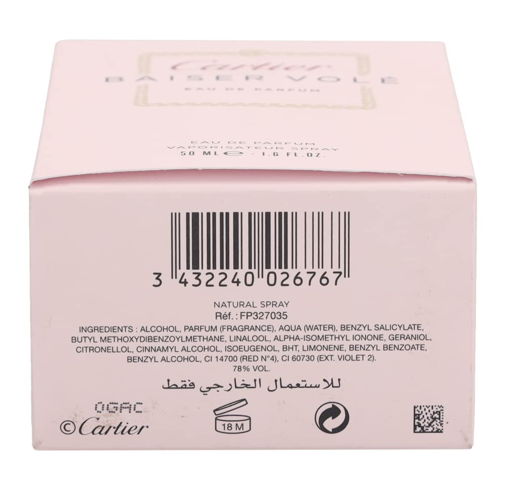 Cartier Baiser Vole Eau De Perfume Spray for Women, 1.6 Ounce