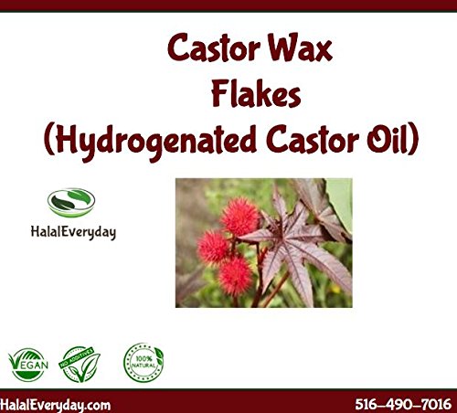 Castor Wax - Hydrogenated Castor Oil - Great Thickening Agent for lotions and Creams, Lip balms, Body Creams, Hair Care Products, Eye Makeup.1lb/16oz