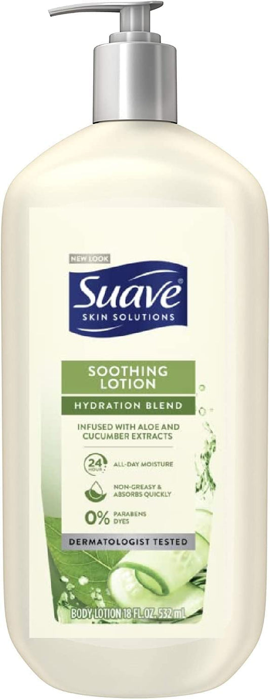 Suave Skin Solutions Body Lotion, Soothing with Aloe, 32 oz