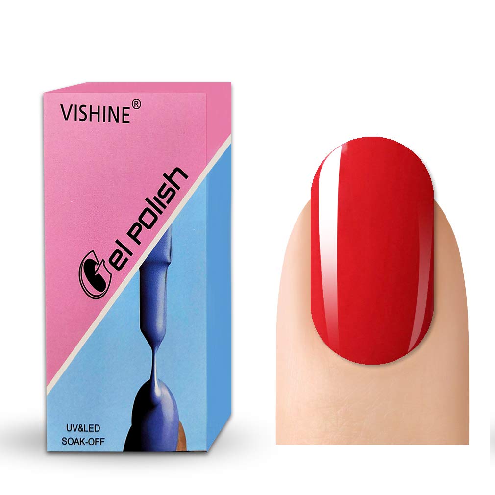 Vishine Gelpolish Professional Lacquer Color Soak Off UV LED Gel Nail Polish Manicure Tomato(1463)