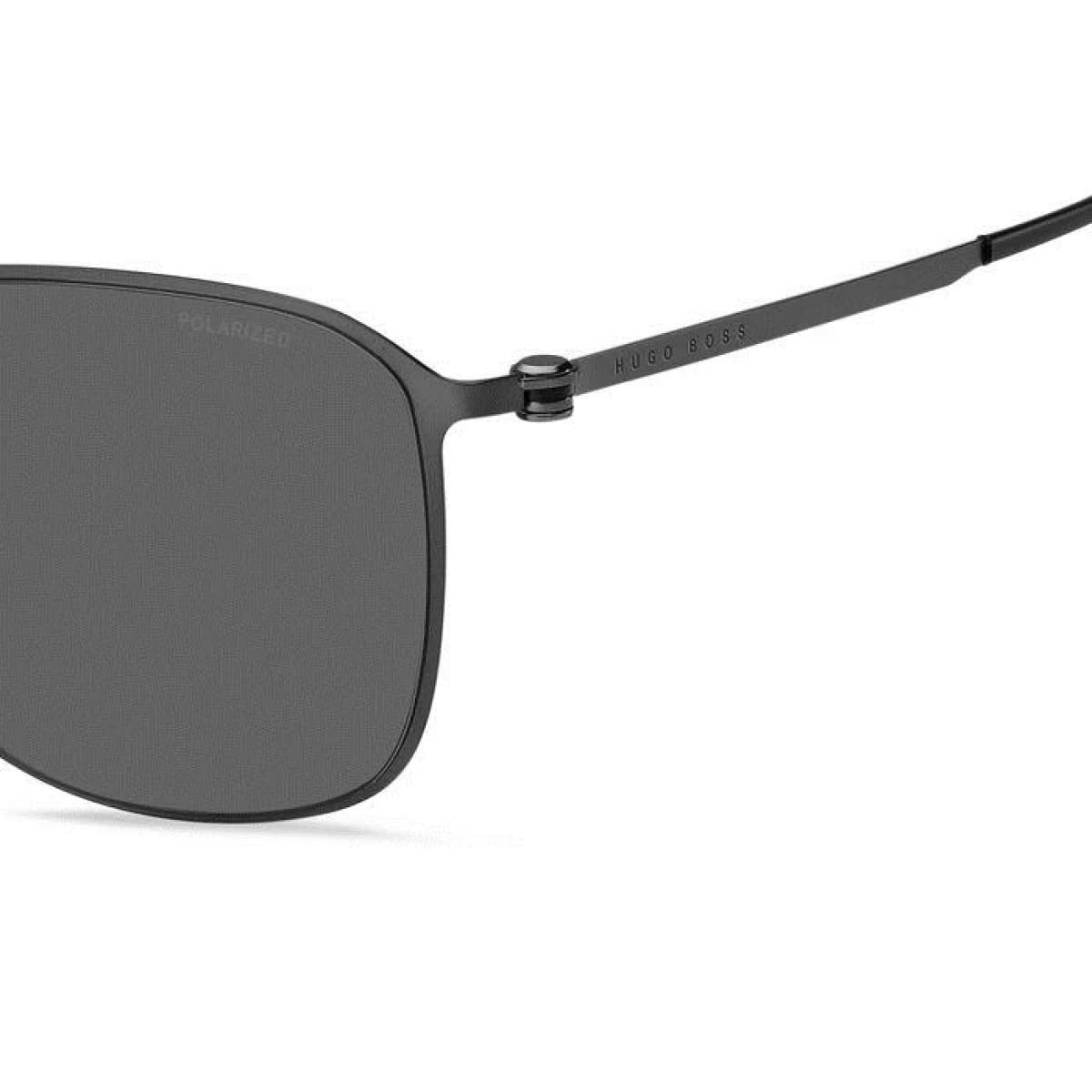 HUGO BOSS Unisex Sunglasses, Matte Dark Ruthenium, 59