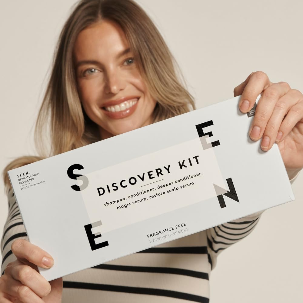 SEEN Discovery Kit - Fragrance Free - Non-Comedogenic Hair Set- Dermatologist-Developed - Safe for Sensitive, Eczema & Acne Prone Skin