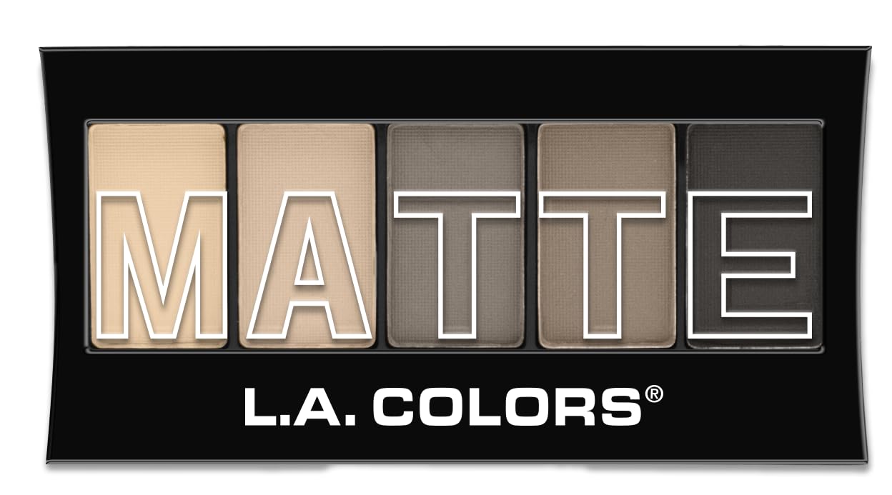 L.A. COLORS 5 Color Matte Eyeshadow Palette, Nude Suede CEM480