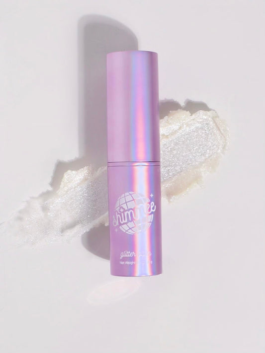 The Shimmee Stick- All-Clean Body Glitter Balm (Disco - Silver Iridescent Hue)