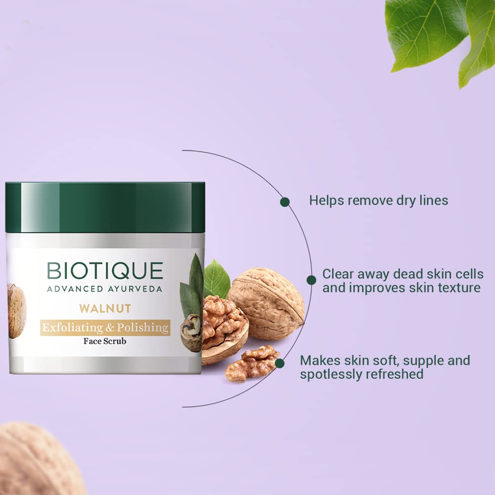 Biotique Bio Walnut Purifying and Polishing Scrub, 50 gm/1.76Oz.