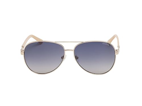 GUESS Women's GU00173 Aviator Sunglasses, Shiny Rose Gold, 60mm
