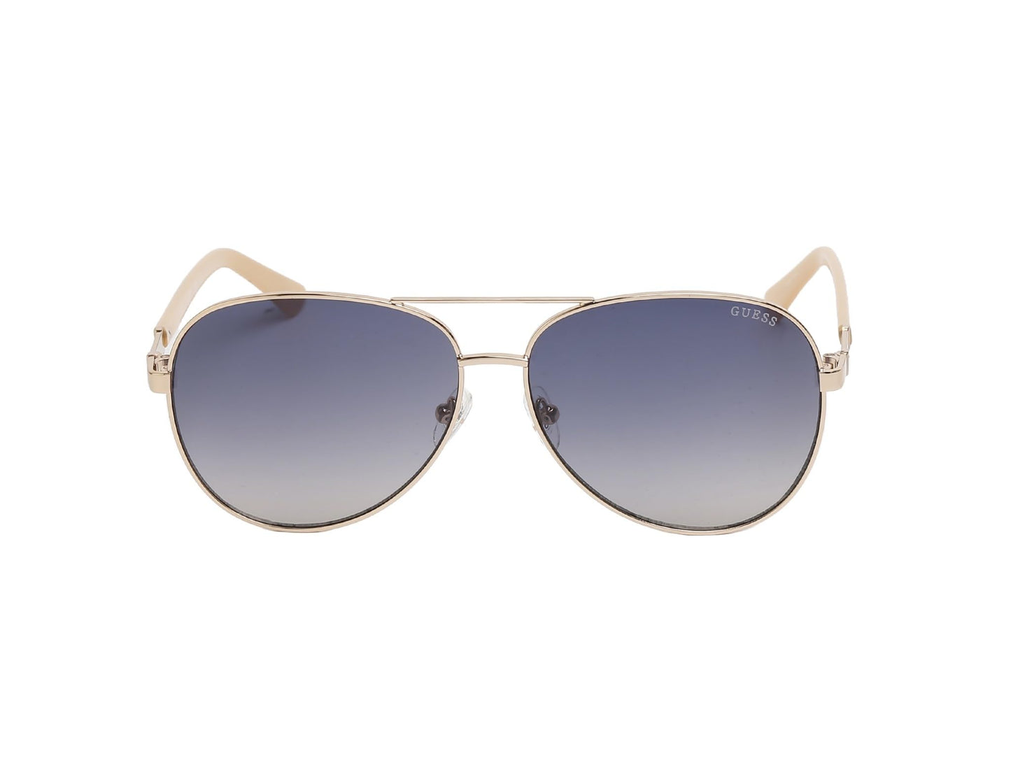 GUESS Women's GU00173 Aviator Sunglasses, Shiny Rose Gold, 60mm