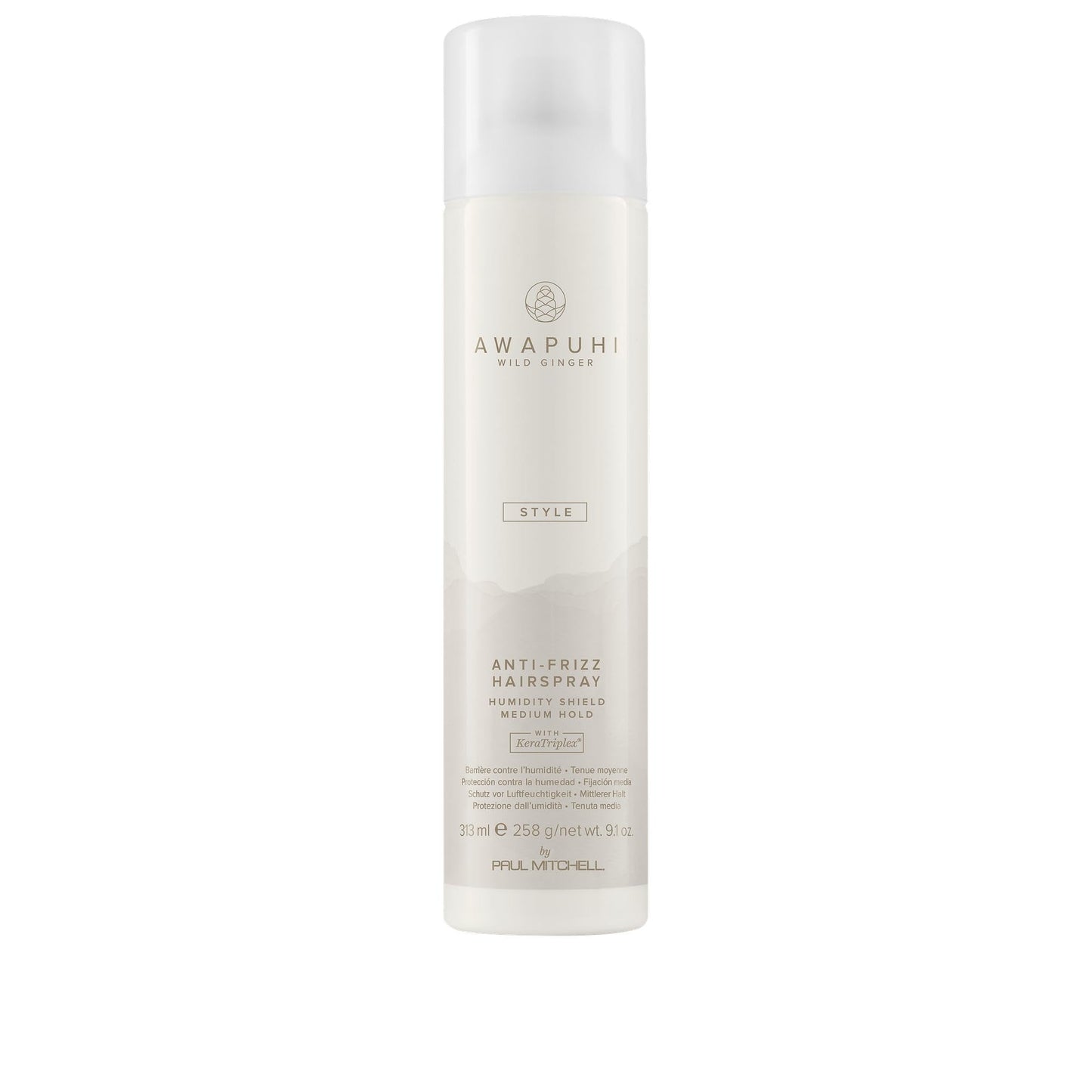Awapuhi Wild Ginger by Paul Mitchell Anti-Frizz Hairspray, Humidity Shield, Medium Hold, For All Hair Types, 9.1 oz.