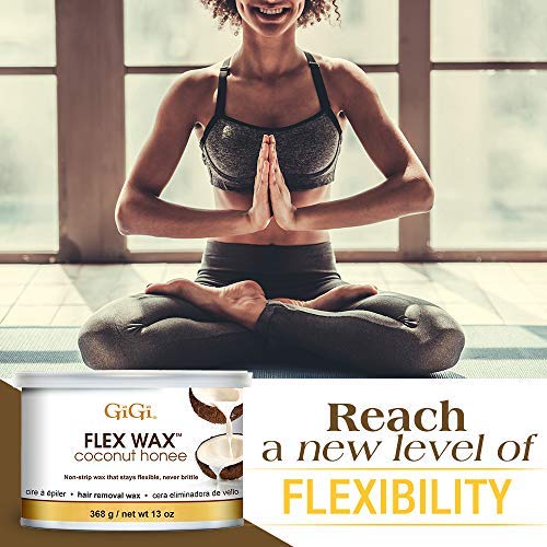 GiGi Coconut Honee Flex Hard Wax for Face & Body, Non-Strip Hair Removal Wax, Gentle for Sensitive to Normal Skin, 13 oz, 1 Pack