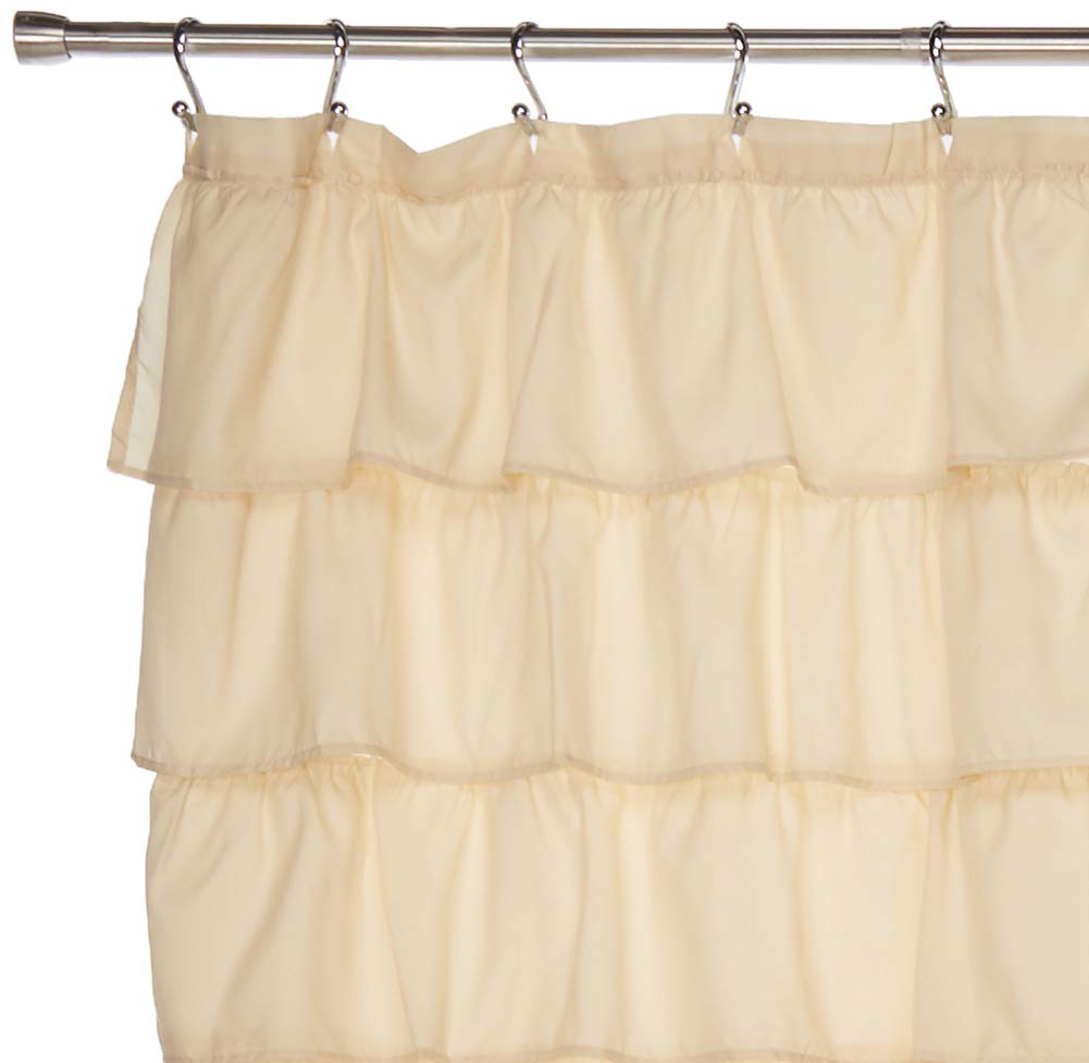 Spring Design Flamenco Ruffle Shower Curtain (Ivory)