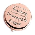 Teacher Gifts for Women Rose Gold Travel Cosmetic Compact Mirror Inspirational Gifts for Teacher Teacher Assistant for Teachers Day Birthday Christmas