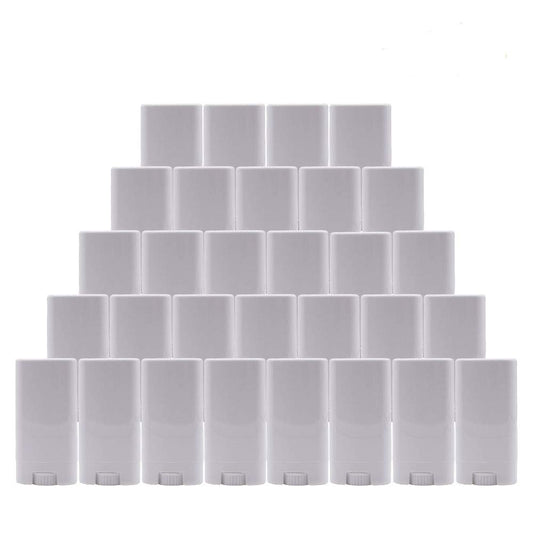 Healthcom 15ml White Plastic Deodorant Containers 0.5 Oz New Empty Oval Lip Balm Tubes for Lipstick Crayon Chapstick DIY Make Your Own Deodorant Beauty and Personal Care Healthcom