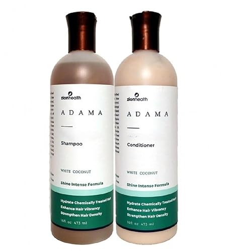 Adama Minerals Shampoo and Conditioner Set 16 oz White Coconut
